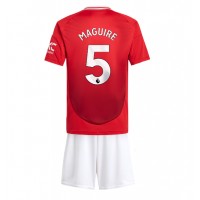 Camiseta Manchester United Harry Maguire #5 Primera Equipación Replica 2024-25 para niños mangas cortas (+ Pantalones cortos)